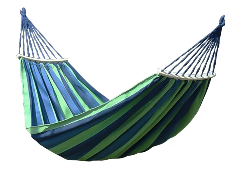 Hamac de gradina pentru o persoana multicolor 190x80 cm cu bara lemn 40 cm